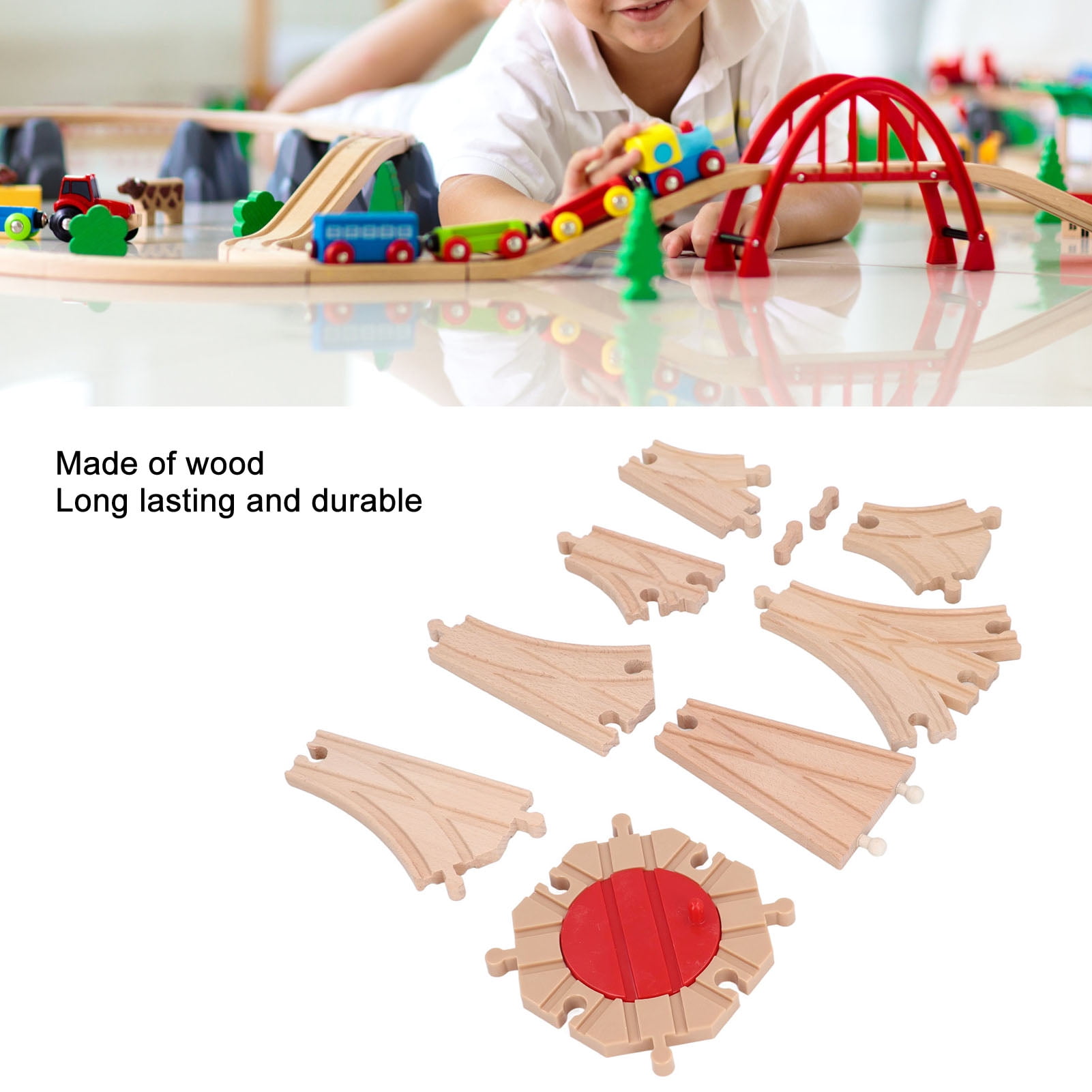 Hztyyier Ensemble De Pistes En Bois – Construction DIY – Hêtre Durable – 10/14/20 Pièces – Cadeau Enfant 3+