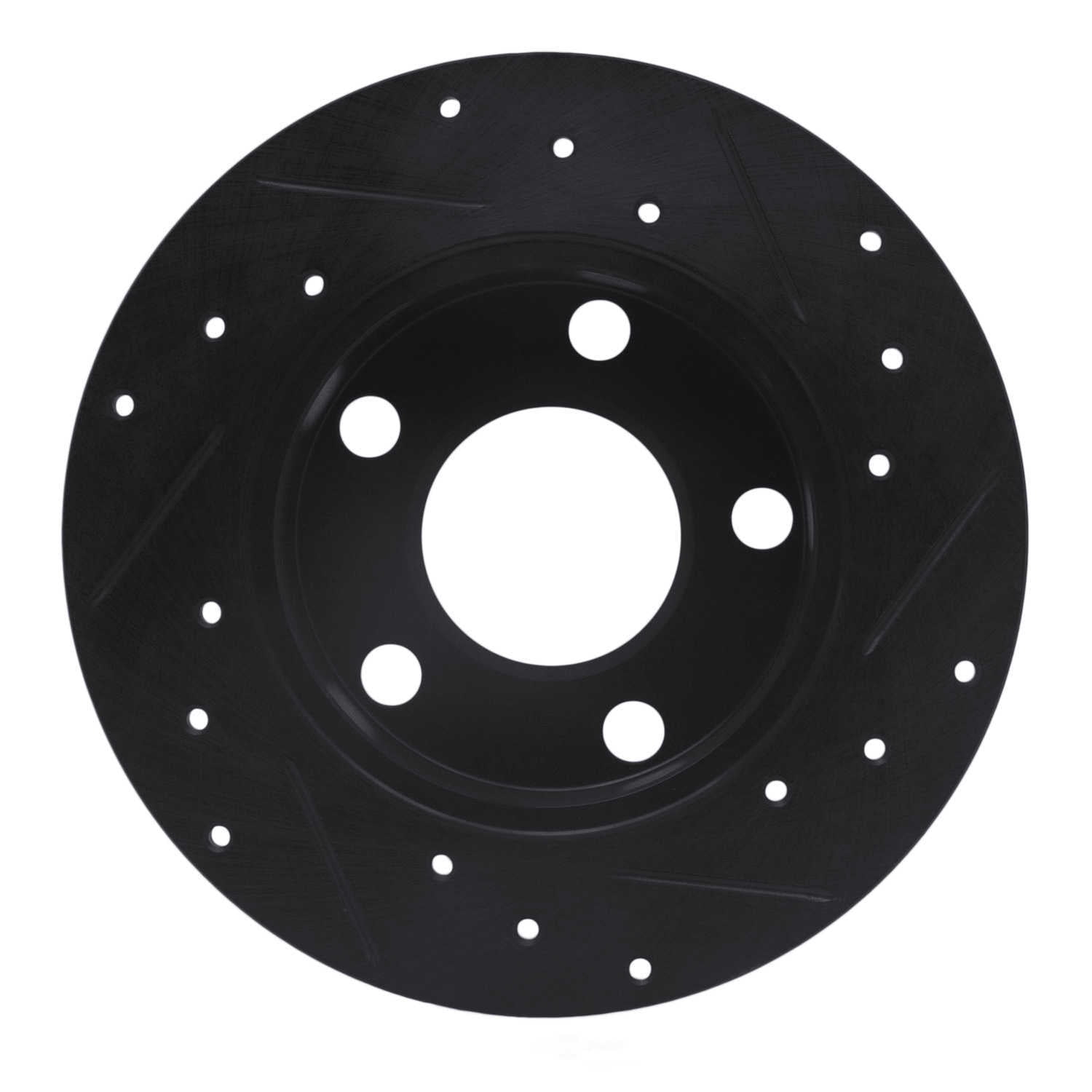 Dynamic Friction Company 633-74014L DFC Brake Rotor - Drilled And Slotted - Black