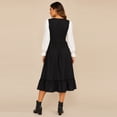 thumbnail image 4 of Anmrize Women Renaissance Peasant Dress, Long Sleeve Medieval Costume, Halloween Party Cosplay Dress, Renaissance Costume Women Peasant Medieval Dress Short Sleeve Maxi Fairy Dresses, Black L, 4 of 4