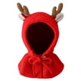 thumbnail image 4 of SUXIAN Christmas Baby Knit Hat Scarf and Shawl Winter Warm Cap for Boys and Girls Soft Yarn with Neck Cover for Cold Weather Toddler Boy Winter Hat Red 0-24 Months, 4 of 4