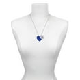 thumbnail image 3 of Delight Jewelry Acrylic 1" Navy Blue Heart Silvertone Script Initial Disc - M - Charm Necklace, 20"+3", 3 of 4