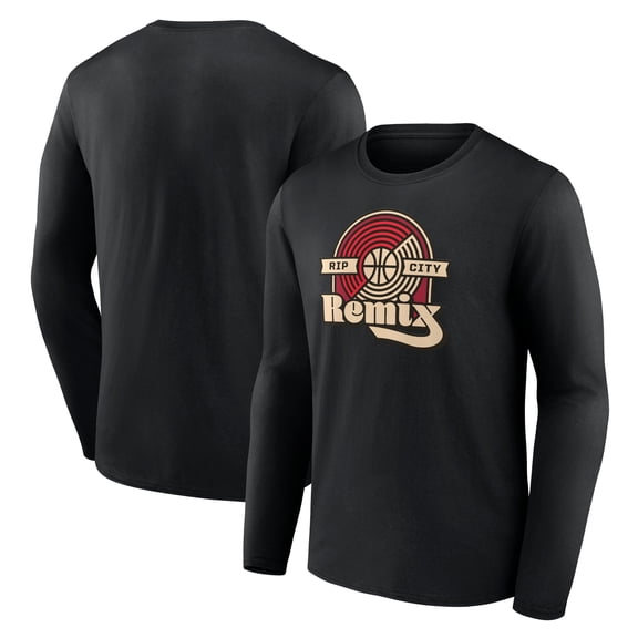 Men's  Black Rip City Remix Primary Logo Long Sleeve T-Shirt