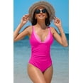thumbnail image 6 of Attraco Tummy Control One Piece Swimsuits for Women Ruched Bathing Suits Strappy Monokini V Neck, 6 of 7