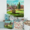 thumbnail image 2 of Designart ' Two Distant Trees In A Vibrant Green Landscape ' Traditional Canvas Wall Art Print, 2 of 4