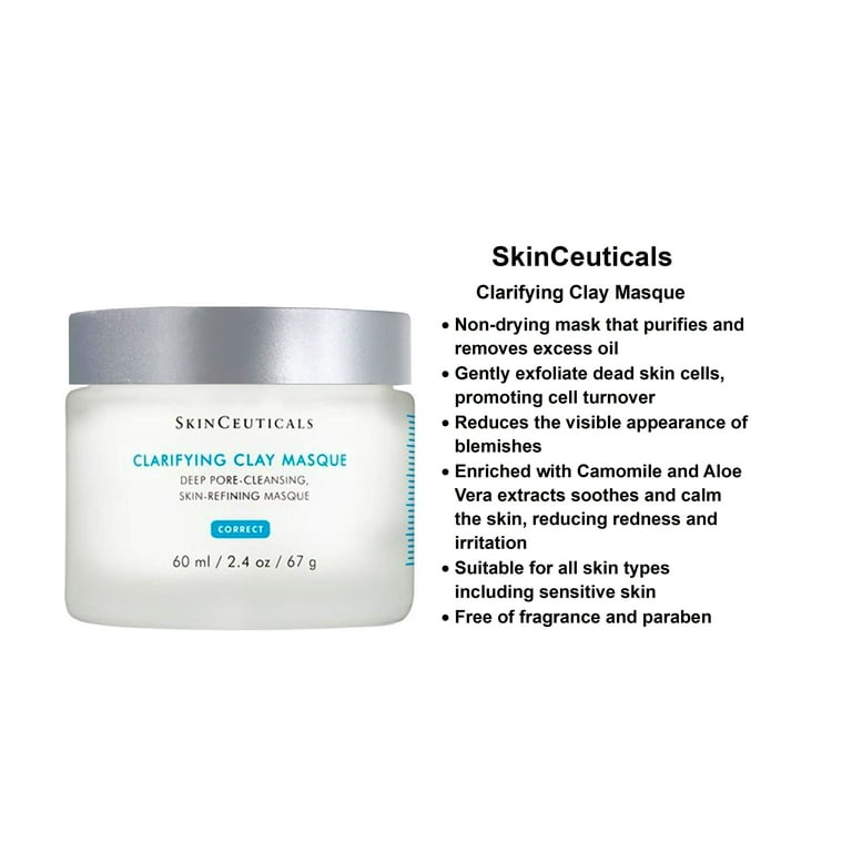 SkinCeuticals Clarifying Clay Masque, Deep Pore Cleansing for Acne