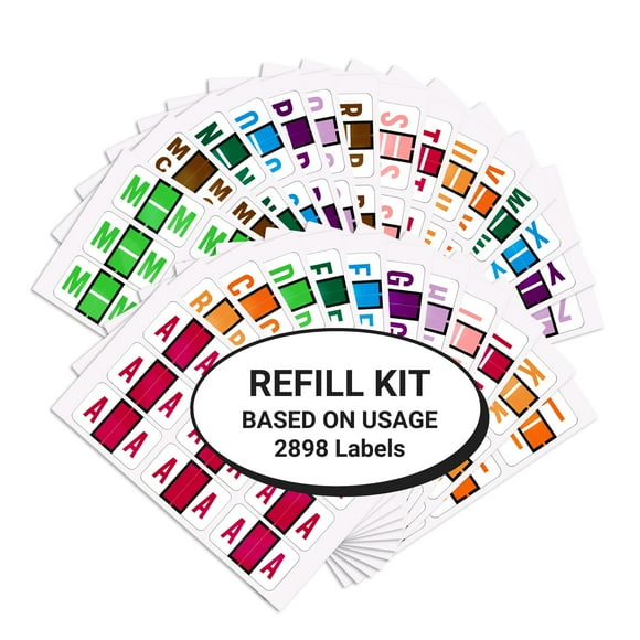 Alphabet Labels for File Folders, A to Z Plus Mc Refill Kit, Doctor Stuff, 2034 Labels, Jeter/TAB 5100 - JRAM Compatible Alpha Stickers Series, Medical Chart Color Code Labels
