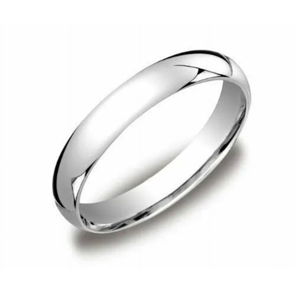 New Mens Womens Solid 14K White Gold Plain Wedding Ring Band jewelry 4MM Size 12