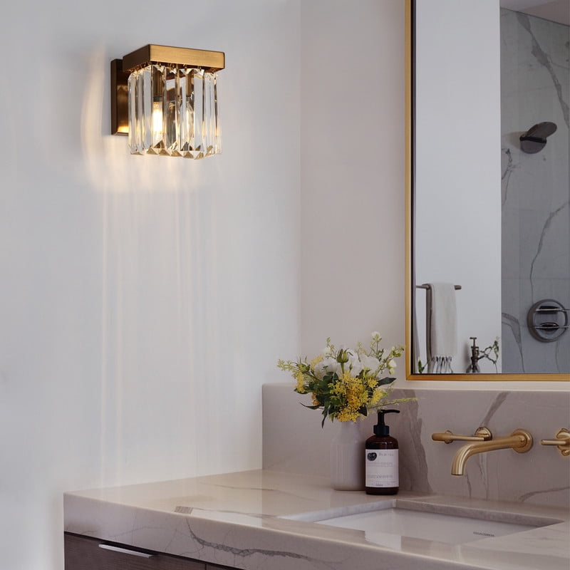 LNC Modern Gold Crystal Indoor Wall Light,suitable for bedroom,bathroom,living room,dining room
