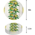 thumbnail image 1 of FMSHPON Fresh Summer Lemon and Branches Wooden Grain Set of 6 Round Coaster for Drinks, Absorbent Ceramic Stone Coasters Cup Mat with Cork Base for Home Kitchen Room Coffee Table Bar Decor, 1 of 6