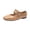 Complexion, variant on Women's Mary Jane Flats Retro Round Toe Soft Ballet Flats Comfort Double Line Strap Slip On Wedding Dressy Flats Walking Shoes Brown 9 Wide