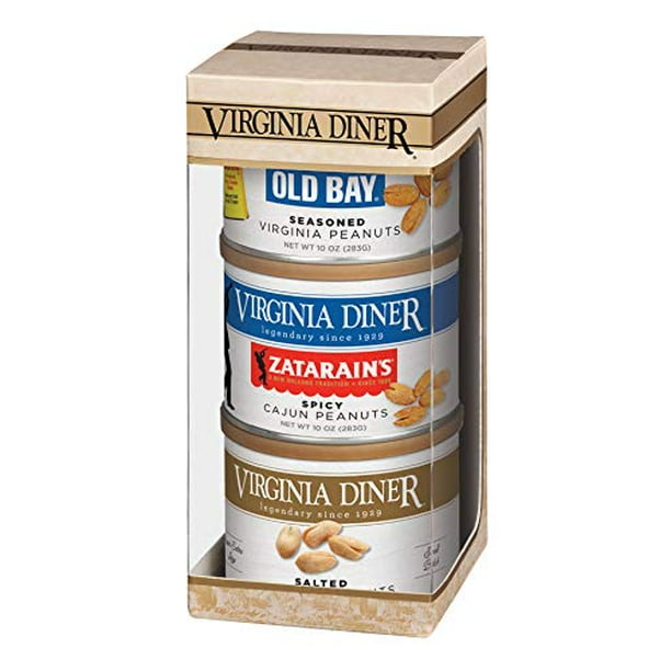 Virginia Diner Seasoned Triplet Gift Set (Salted Virginia Peanuts, Old Bay Seasoned Peanuts
