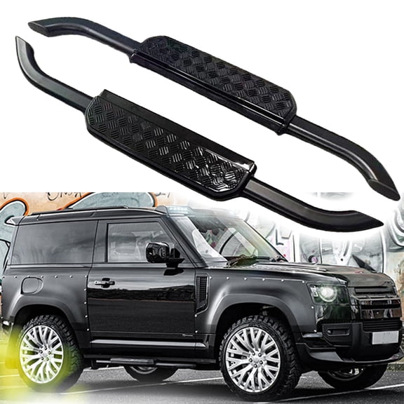 2pcs Side Step fit for Land Rover Defender 90 2020-2026 L663 2door Running Board Pedal Rail Board (Glossy Black Vintage Style)