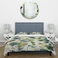 thumbnail image 3 of Designart "Blue Green Botanical gracefulness" Abstract Bedding Covert Set - Abstract Botanicals Blue Modern Bed Set With 2 Shams, 3 of 6