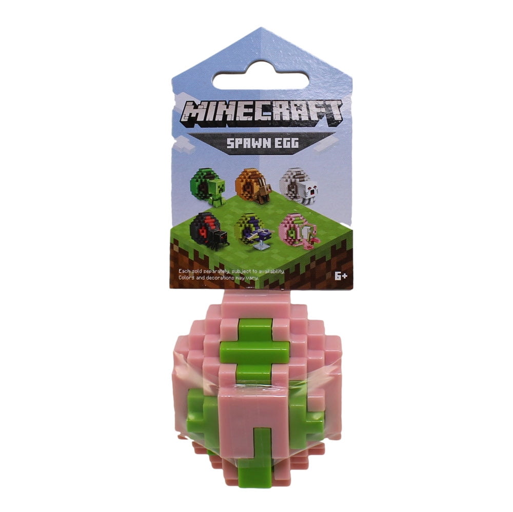 Mattel Minecraft Spawn Egg With Mini Figure Inside S2 Zombie Pigman Pink Green Egg 2 Inch Walmart Com
