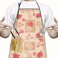 thumbnail image 2 of Pioneer Flower Floral Print Pattern Cotton Linen Apron with Pockets, Waterproof Adjustable, 33x27 Inch for Kitchen, Gardening, BBQ, Salon, 2 of 6