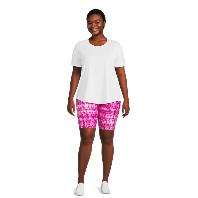 Terra Sky Women s Plus Size Bike Shorts 2 Pack Sizes 0X 4X Walmart