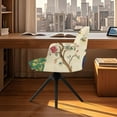 thumbnail image 3 of Xixirimido Peacock Floral Butterfly Pattern Swivel Office Arm Chair Covers Stretch Soft Desk Chair Slipcovers, Curved Back Leisure Armrest Chair Protector Accent Dining Chair Cover, 3 of 7