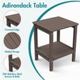 thumbnail image 5 of Hidpriva Adirondack Outdoor Side Table, 2-Tier HDPE Weather Resistant Patio End Table for Poolside Porch Backyard Patio Lawn, DarkBrown Wood Grain, 5 of 5