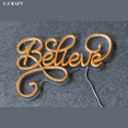thumbnail image 3 of C-CRAFT Believe Neon Sign LED Light 25 inch for Christmas Wall Decor, 3 of 3