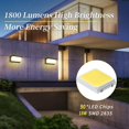 thumbnail image 2 of Lámpara de pared exterior Feiyu, moderna lámpara de pared exterior de 18 W, lámpara exterior LED resistente al agua IP65, para iluminación exterior, terraza, camino, (blanco cálido), 2 of 5