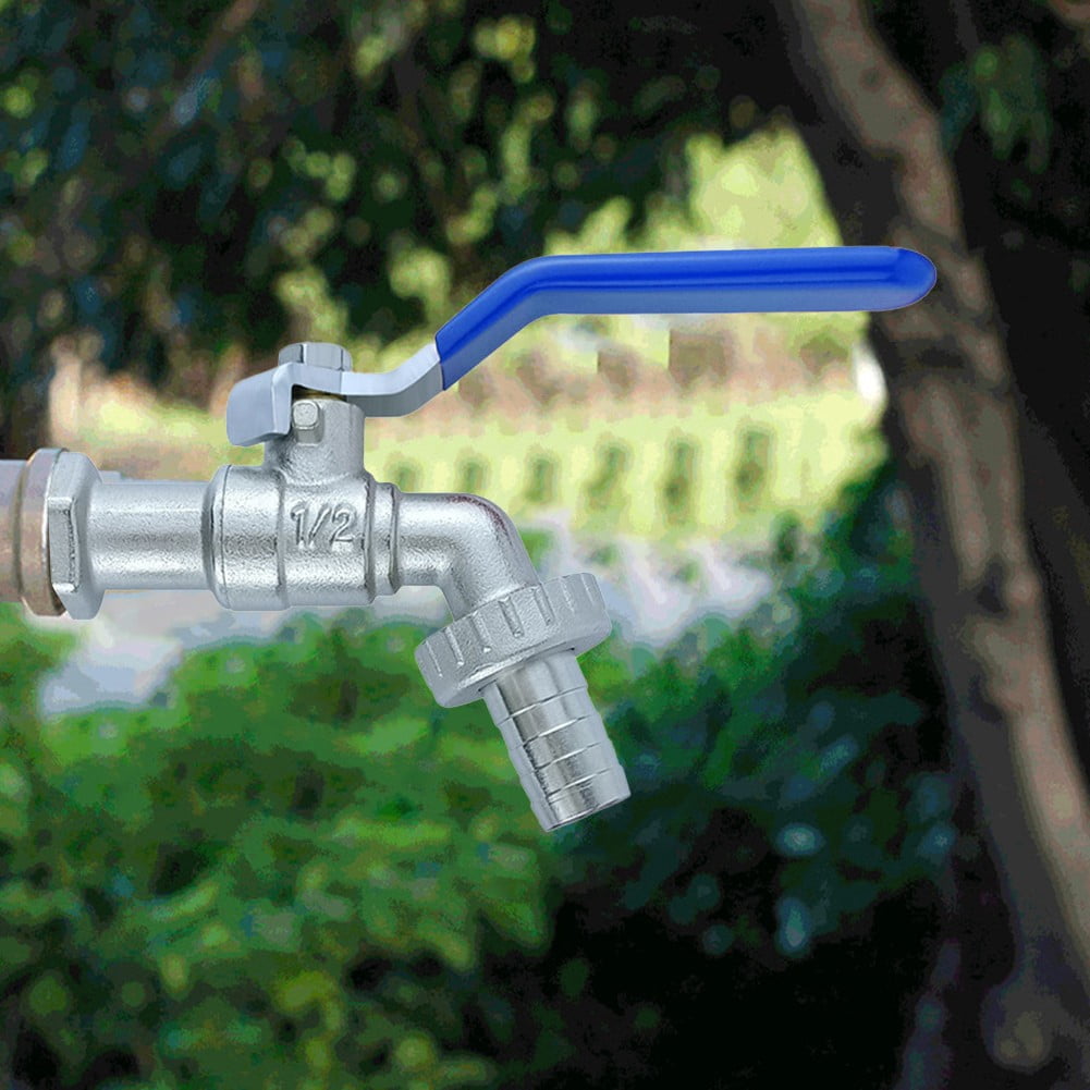 RichLink Single Long Handle Tap Brass Water Faucet Antifreeze Outdoor Garden Irrigation blue