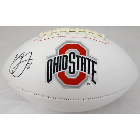 Marshon Lattimore Autographed Ohio State Buckeyes White Logo Football Beckett BAS 131953