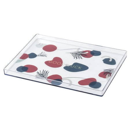 

Light Luxury Square Tray Decorative Breakfast Plate Household Fruit Plate PET Dinner Tray with Silicone Pad for Kitchen Restaurant Hotel