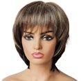thumbnail image 2 of Women Real Natural Wig Ladies Short Straight Hair Bob With Bangs Full Wigs, 2 of 5