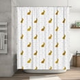 thumbnail image 5 of Rateoe Gold Rabbit Shower Curtain - Fancy Bathroom Shower Curtain Sets - Waterproof Shower Curtain with Hooks with 12 Plastic Hooks 72x72 Inches, 5 of 5