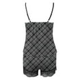 thumbnail image 5 of Teissuly Women's Lattice Print Suspender Suit Sexy Lace Pajama Suit Sleeveless Tank Tops Splicing Shorts Casual Set, 5 of 6