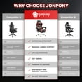 thumbnail image 5 of JONPONY Game Chair, Ergonomically Designed Computer Chair with headrest and 2D Armrests, Waist Pillow Electronic Lounge Chair with Vibration Massage Function, Competitive Chair,Black Grey, 5 of 9