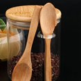 thumbnail image 4 of 2 unidades de cuenco de azúcar con tapa de bambú y frasco de cuchara para cocina Storag Afortunado Sencillez, 4 of 4