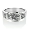 thumbnail image 5 of Vir Jewels 1/4 CTTW Diamond Ring for Women in .925 Sterling Silver Buckle Shape with Rhodium, 5 of 9