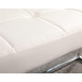 thumbnail image 5 of Pemberly Row Modern Tufted Metal Bench in White Faux Leather, 5 of 5