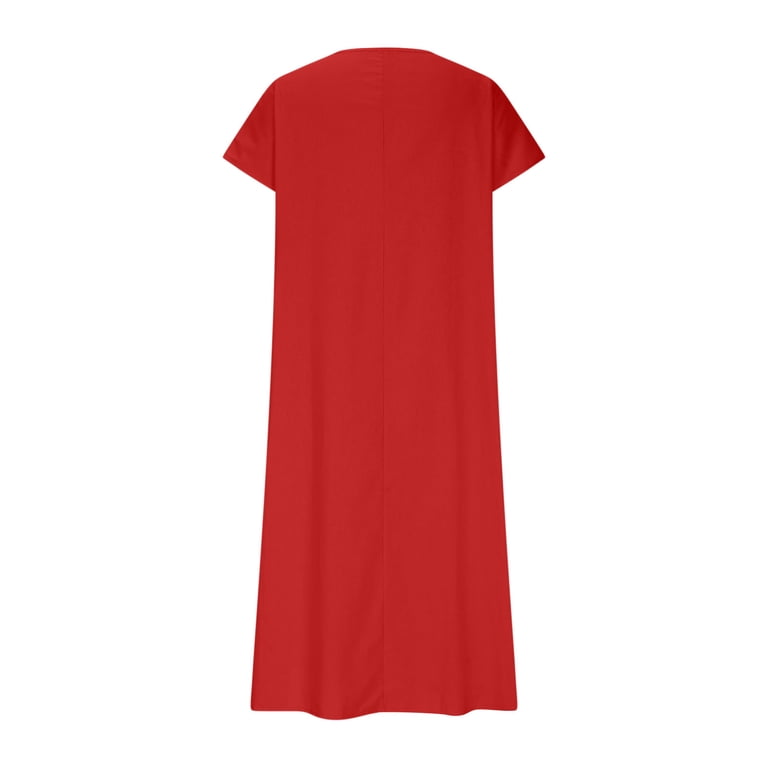 Short Sleeve Maxi Dress for Curvy Women Plus Size Cotton Linen Dresses V Neck Summer Beach Long Dresses Red, 4XL - Walmart.com Short Sleeve Maxi Dress for Curvy Women Plus Size Cotton Linen Dresses V Neck Summer Beach Long Dresses Red, 4XL - Walmart.com