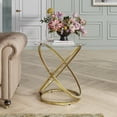 thumbnail image 5 of Modern Round Glass Coffee Table –Side Table with Elegant Gold Metal Frame and Tempered Glass Top,Perfect End Table for Living Room, Bedroom, or Office, 5 of 6