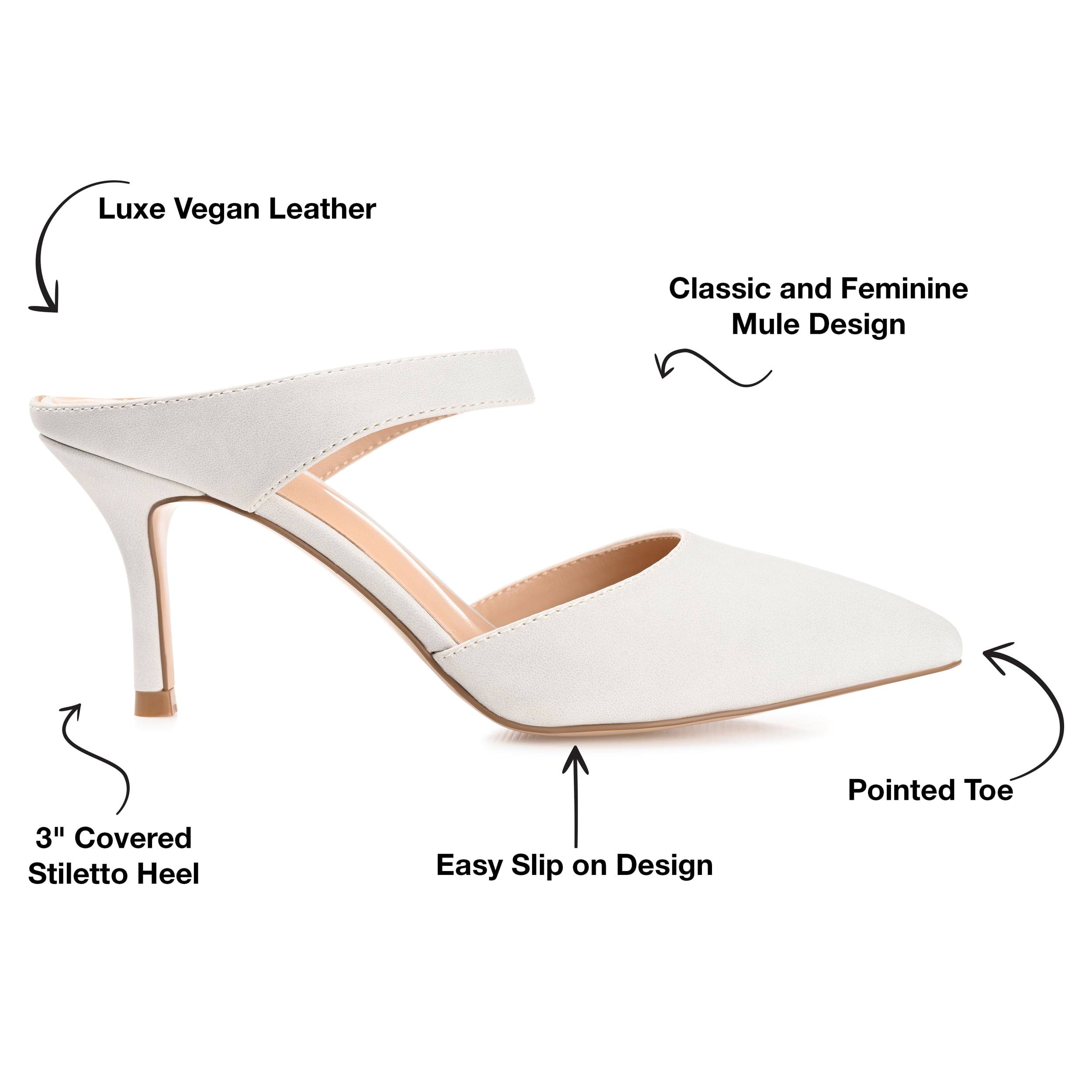 Journee Womens Maevali Mules Mid Stiletto Pointed Toe Pumps