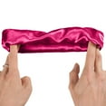 thumbnail image 4 of Conjunto de 3 piezas de gorro de dormir de satén Inteprter con ala ancha y envoltura de corbata Rosa roja, 4 of 6