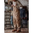 thumbnail image 2 of Sloppy Canvas Overalls with Oversized Pockets Men's Durable Dungarees for Work, 2 of 7