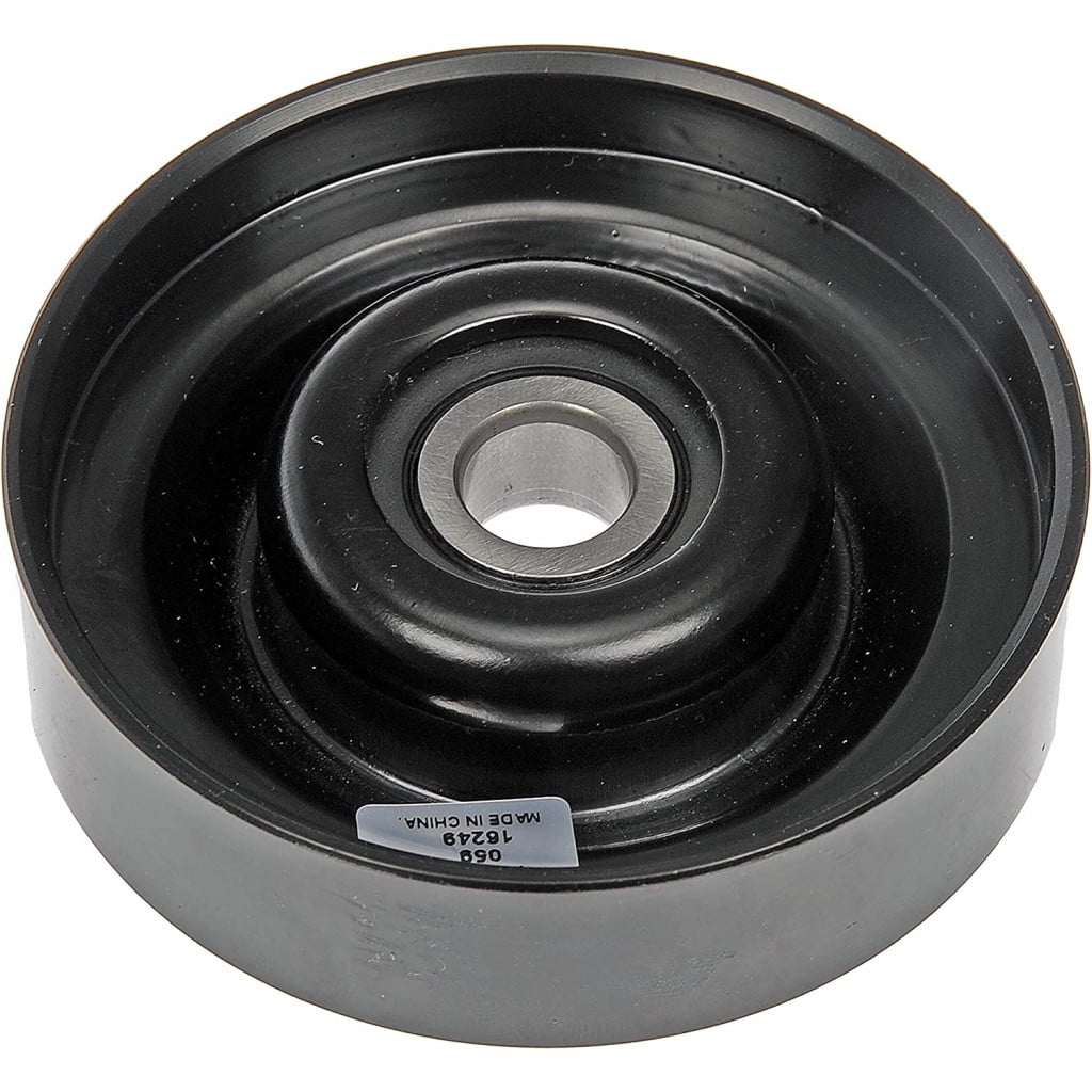 KarParts360 For Hyundai Accent 1995-2011 Idler Pulley | Steel | Black | Grooved Belt | Standard Grade | 1 Mounting Hole | 1 Pulley Bearing | Replacement For 231292D520, 231292D530