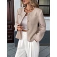 thumbnail image 4 of Women's Short Elegant Jacket Top with Pockets Casual Fall Outfits Winter Coats Color M, 4 of 9