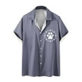 thumbnail image 2 of Mefallenssiah Man Short Sleeve Solid Color Lapel Button Fashion Casual Fallow T-Shirt tops, 2 of 5
