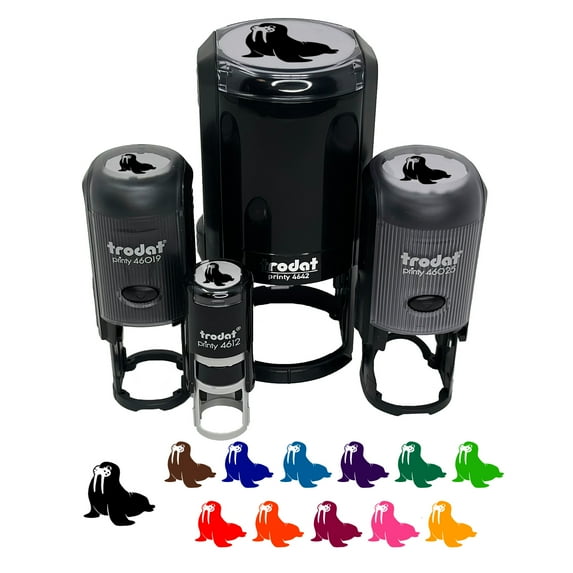 Wobbly Walrus Self-Inking Rubber Stamp Ink Stamper - UV Ink - Mini 1/2 Inch