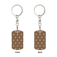 thumbnail image 2 of Goofa Green and Squares Printed Rectangular Metal Keychain Bag Charm Floral Charm for Purse Keys Metal Keyring Gift for Women Accessories, 2 of 7