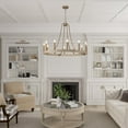 thumbnail image 2 of ACROMA  12-light Farmhouse Modern Wagon Wheel Chandelier Candle Dining Room Lighting - 34'' FrenchAsh, 2 of 5
