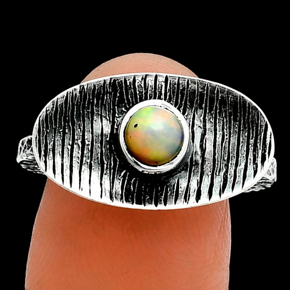 Natural Ethiopian Opal 925 Sterling Silver Ring s.8.5 Jewelry R-1573 SDR244276