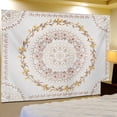 thumbnail image 2 of Orange Bohemian Tapestry Wall Hanging, Mandala Floral Medallion Hippie Tapestry with Light Brown Aesthetic Wreath Design, Cream Wall Decor Blanket for Bedroom Home Dorm, 2 of 8