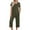 Army Green, variant on Quinlirra Womens Summer Two Piece Outfits Casual Linen Shorts Set 2PC Fashion Woman V Neck Short Sleeve Blouse +Loose Pockets Pants Sets