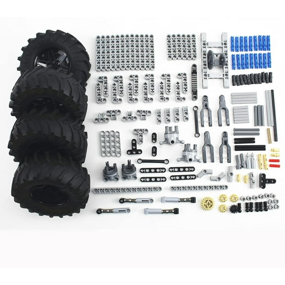 Technics Parts Vehicles Suspension System with Tire 107x44 Technical Parts Set Compatible with All Major Brands, MOC Parts Building Toy DIY Accessories (200pcs)The parts are shipped randomly in color