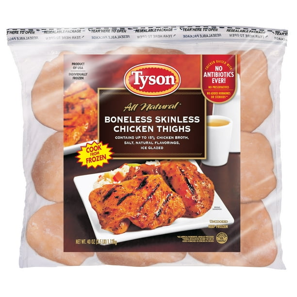 Tyson® Boneless Skinless Chicken Thighs, 2.5 lb. (Frozen ...